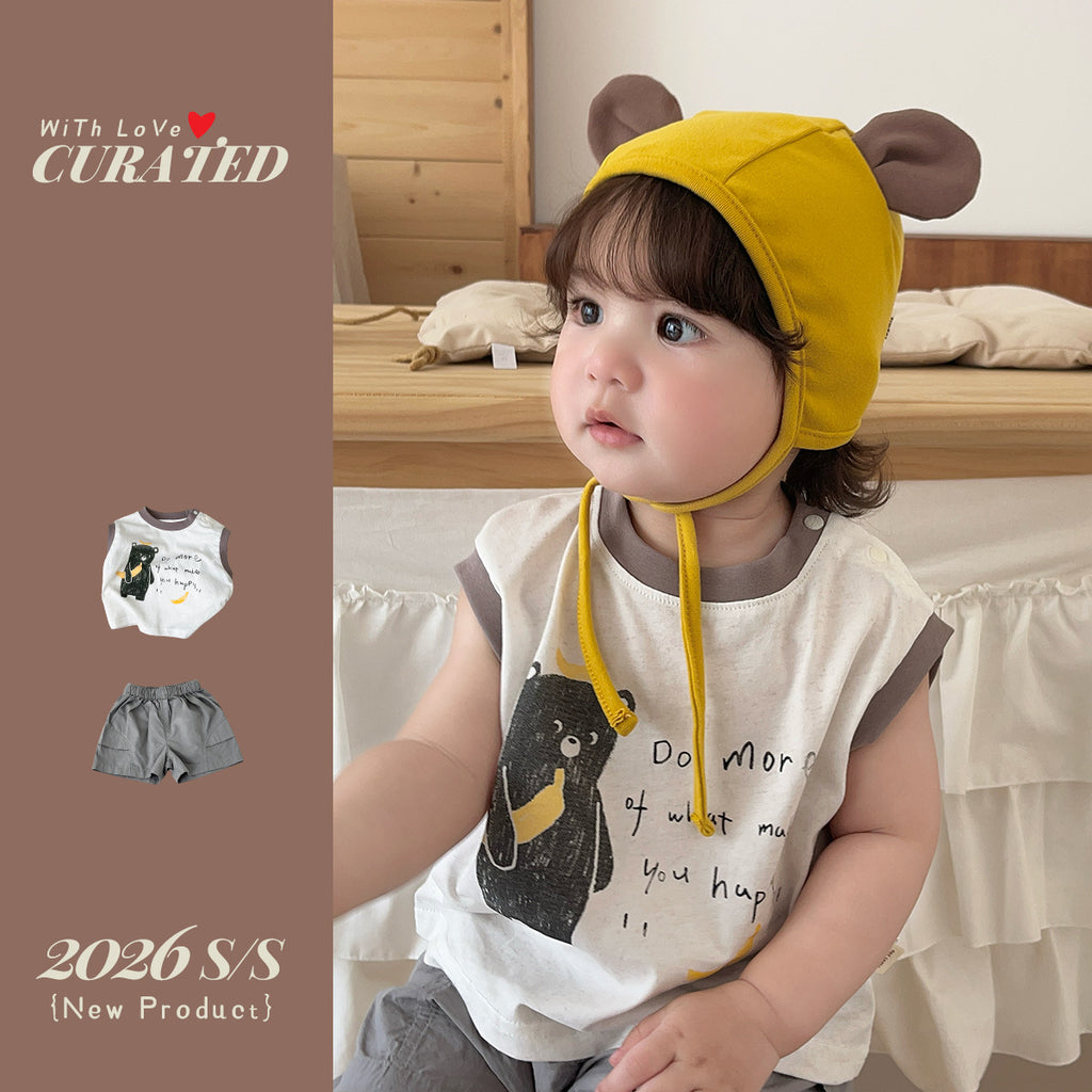 Comfortable Cargo Pants Two-Piece Set for Boys, Cool Sensation Outfit Kids Summer Clothing Set