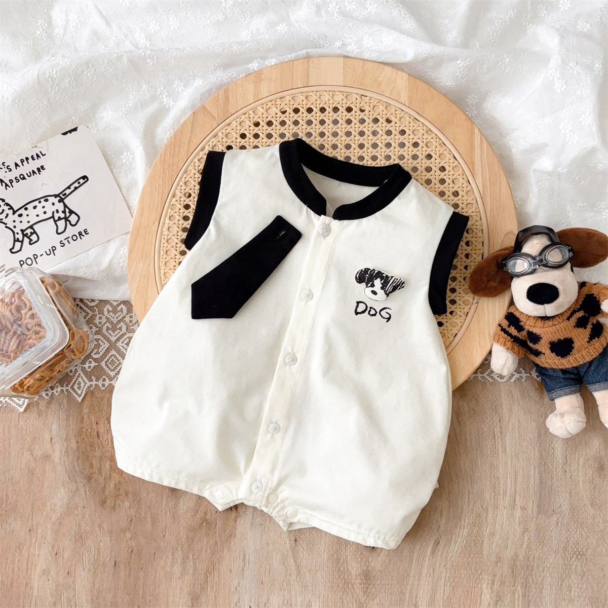 Baby Clothes Sleeveless Romper  Lightweight Newborn Cartoon Onesie