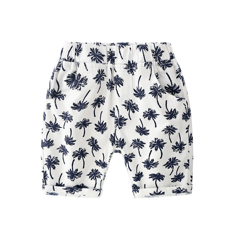 Casual Printed Mid-Length Pants for Boys Kids Trousers