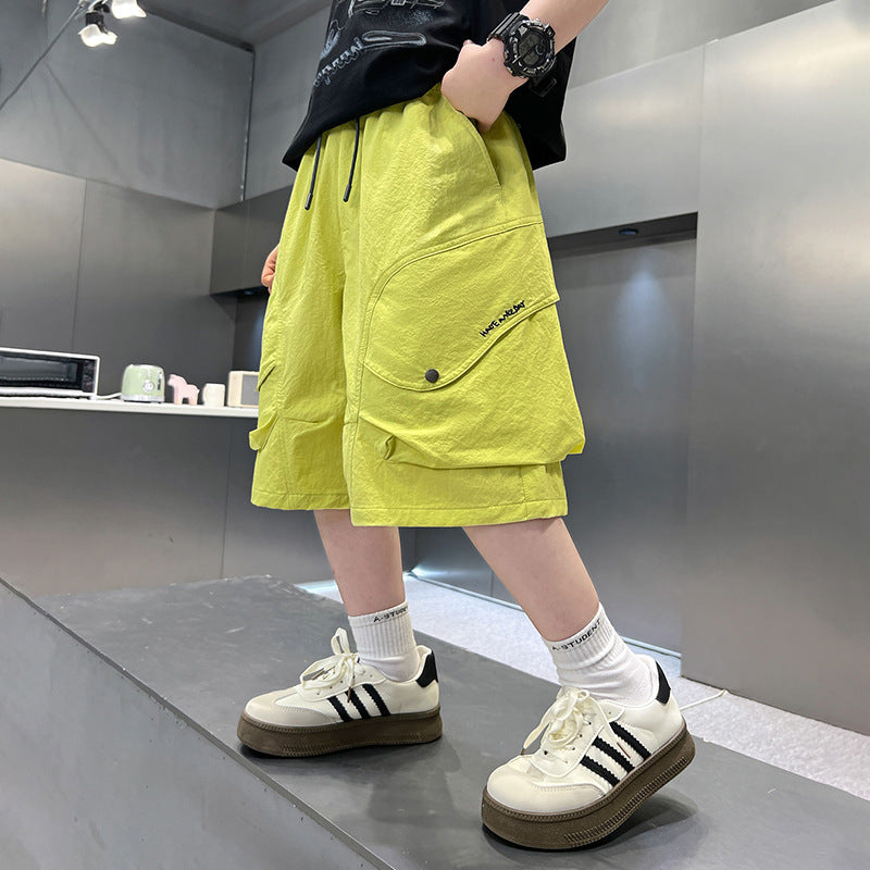 Cargo Shorts for Boys Five-Panel Pants Kids Mid to Large Size Trendy  Wear