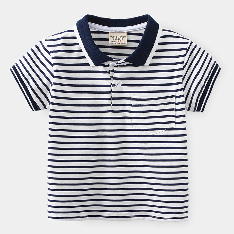 Short Sleeve Polo Shirt for Boys Cartoon Printed T-Shirt Kids Boy's Clothing