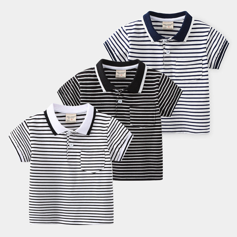 Short Sleeve Polo Shirt for Boys Cartoon Printed T-Shirt Kids Boy's Clothing