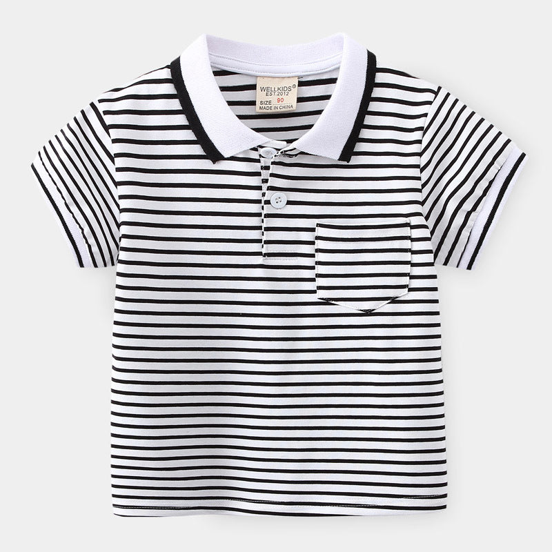Short Sleeve Polo Shirt for Boys Cartoon Printed T-Shirt Kids Boy's Clothing