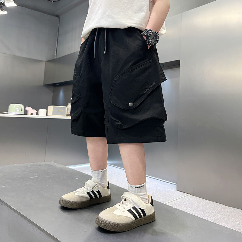 Cargo Shorts for Boys Five-Panel Pants Kids Mid to Large Size Trendy  Wear