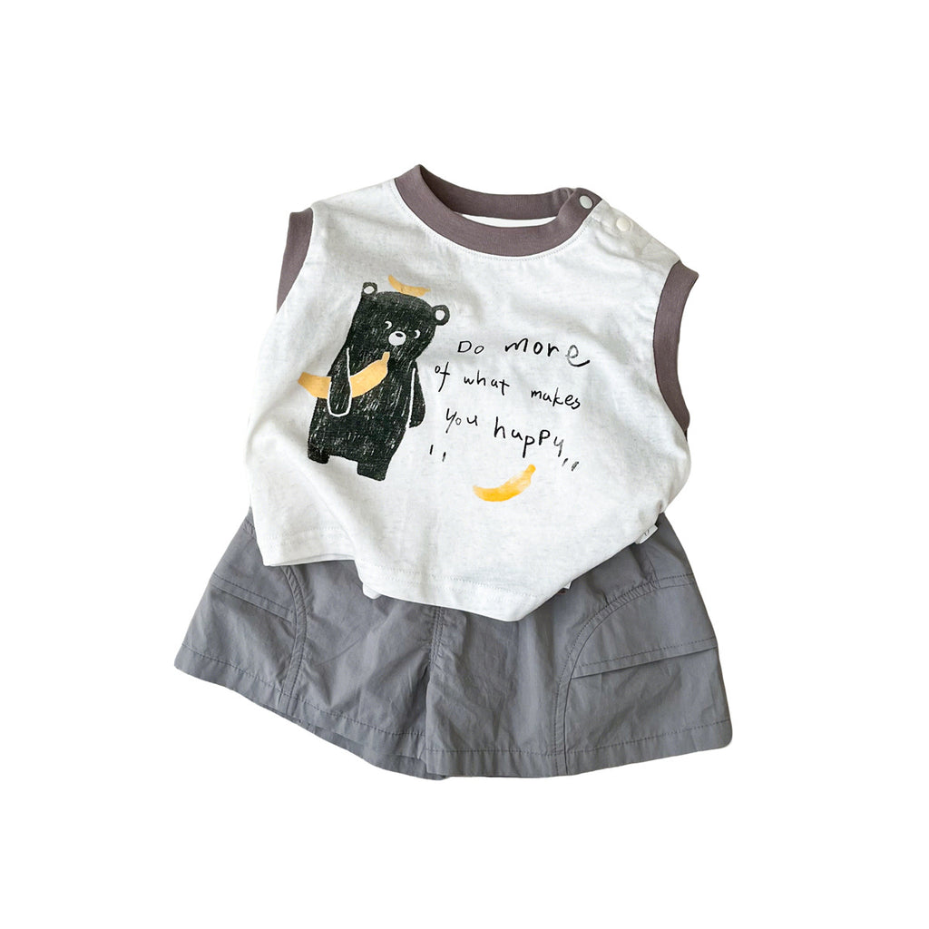 Comfortable Cargo Pants Two-Piece Set for Boys, Cool Sensation Outfit Kids Summer Clothing Set