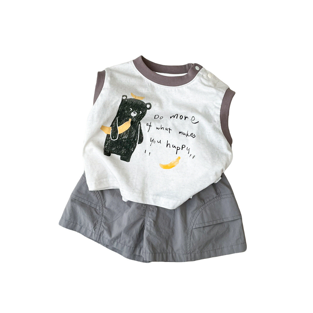 Comfortable Cargo Pants Two-Piece Set for Boys, Cool Sensation Outfit Kids Summer Clothing Set