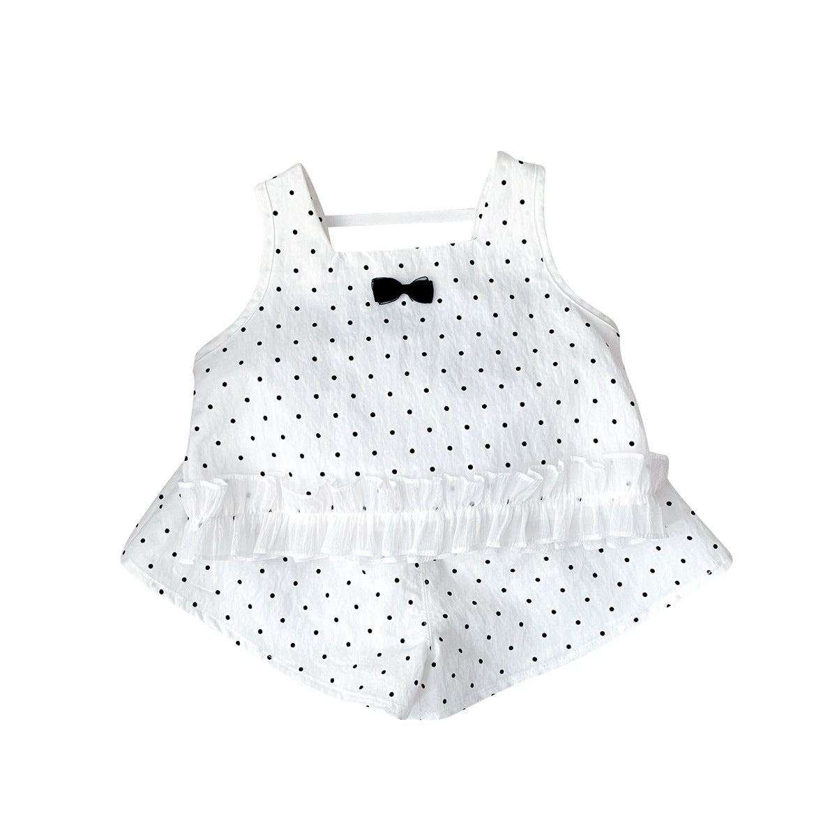Polka Dot Outfit Loose Shorts Lightweight Wide Strap Tank Top for Girls Summer Clothes