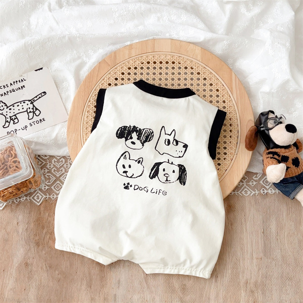 Baby Clothes Sleeveless Romper  Lightweight Newborn Cartoon Onesie