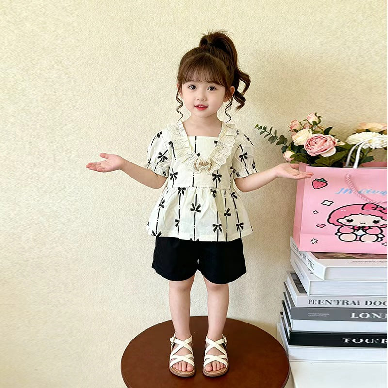 Children's summer short sleeved shorts two-piece set for babies
