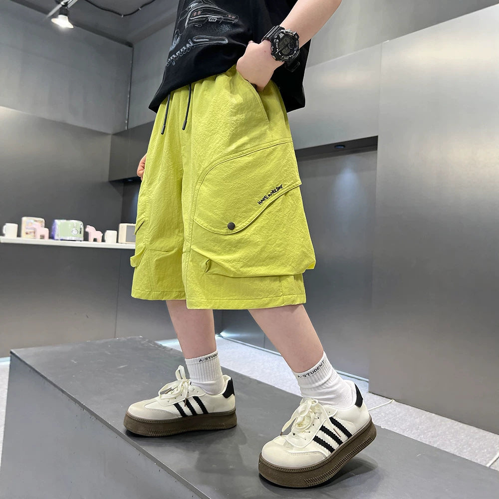 Cargo Shorts for Boys Five-Panel Pants Kids Mid to Large Size Trendy  Wear