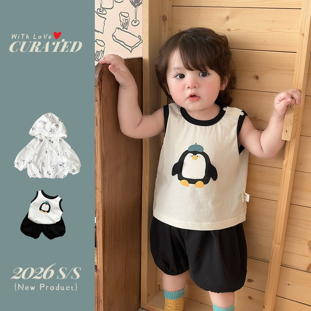 Outfit for Toddler Boys, Cool-Feel Vest T-Shirt and Shorts Set