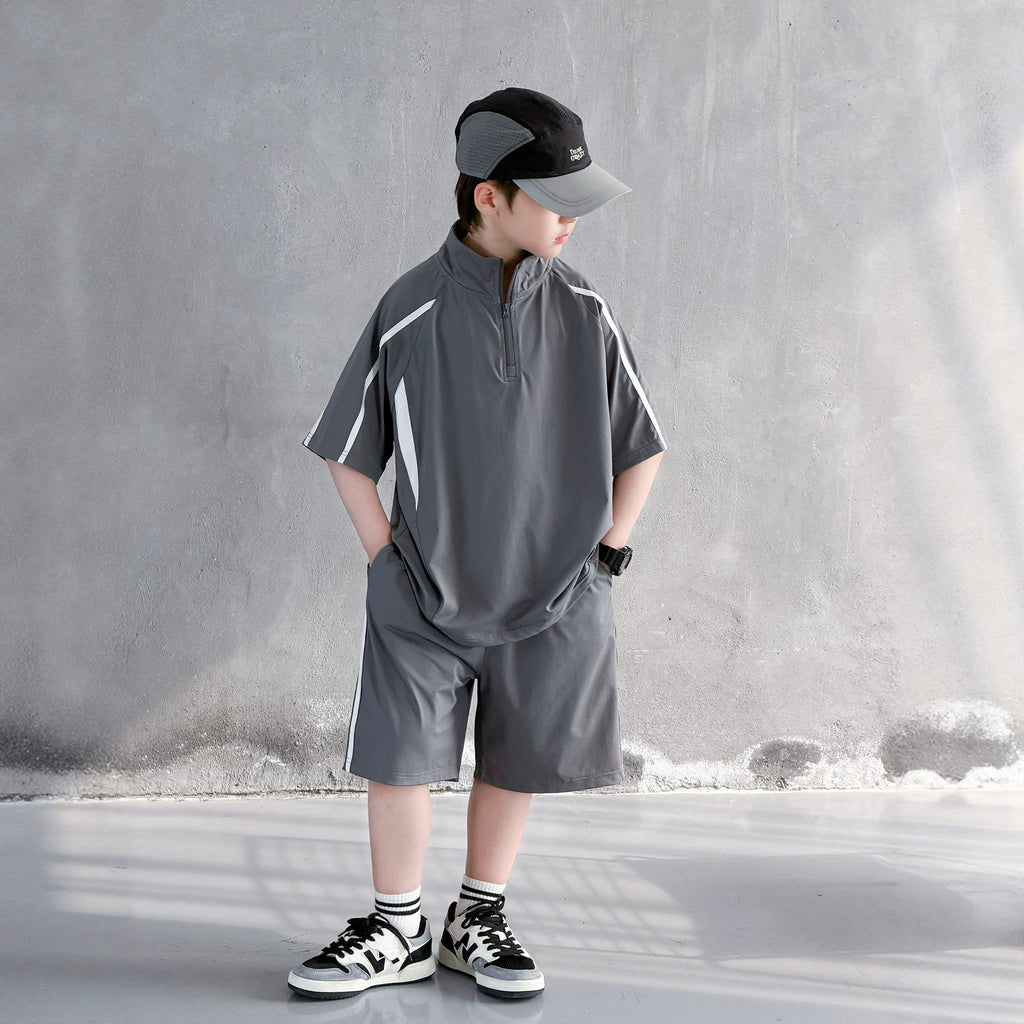 Boy's Outfit Set, Short Sleeve Two-Piece Set for Kids