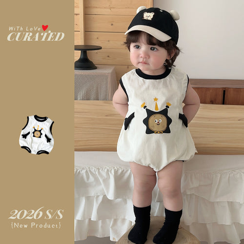 Baby Boy Romper Outfit Infant One-Piece Star Print Crawler Suit for Toddlers