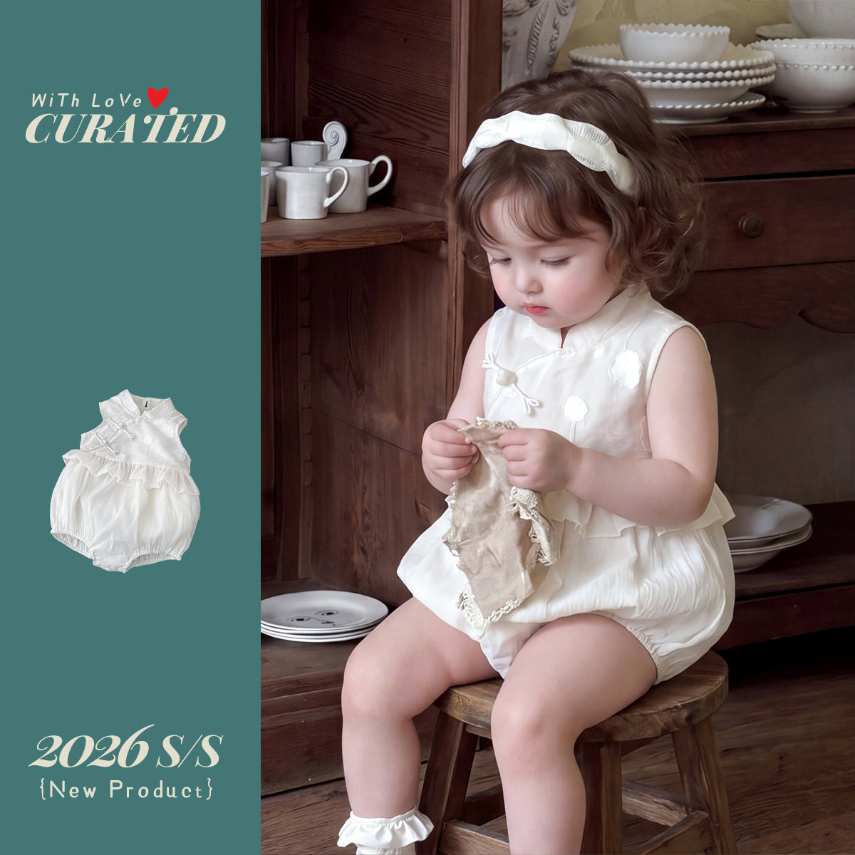 Sweet Embroidered Bodysuit, Baby Girl's 100-Day and First Birthday Outfit