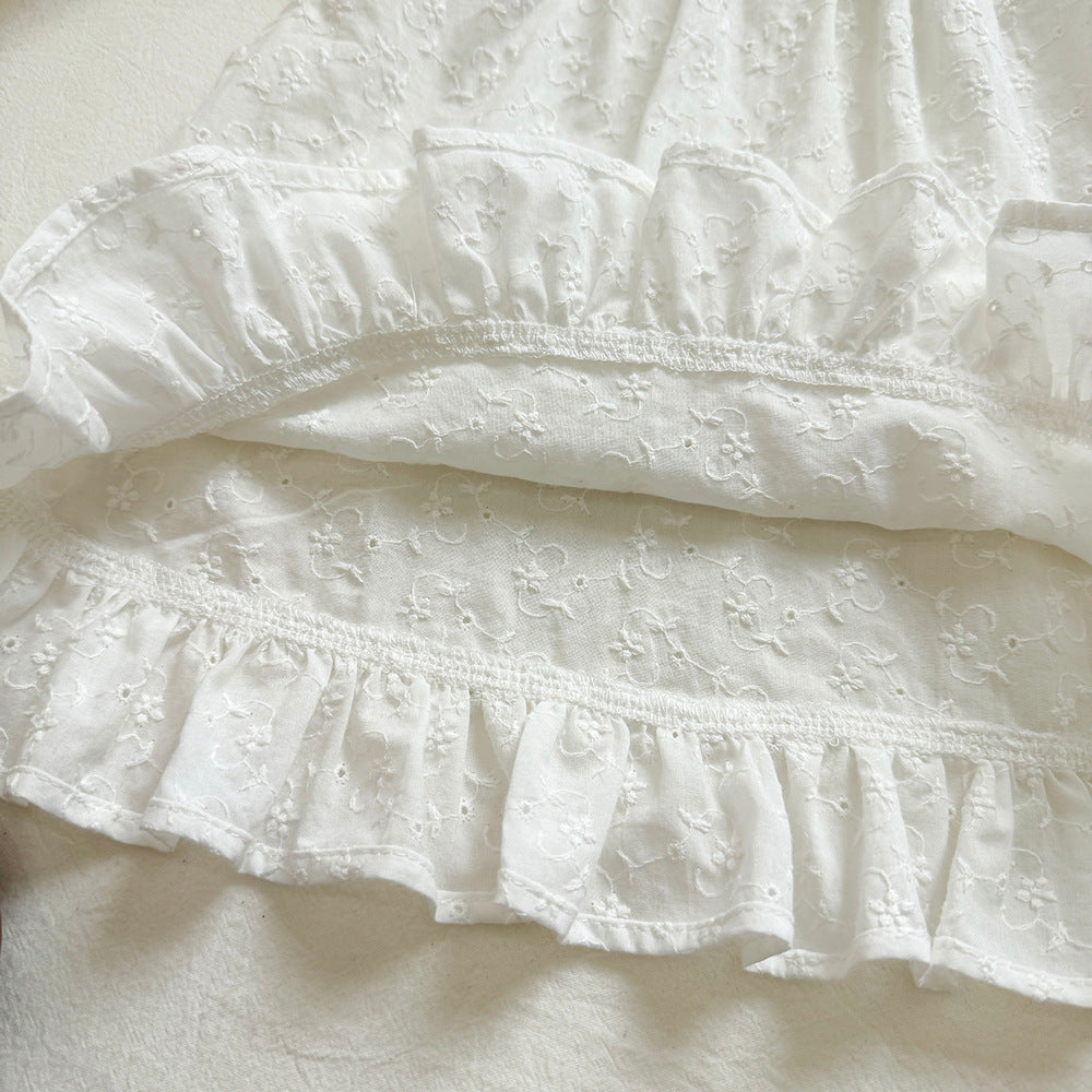 Cute Ruffle Sleeveless Blouse Set for Girls