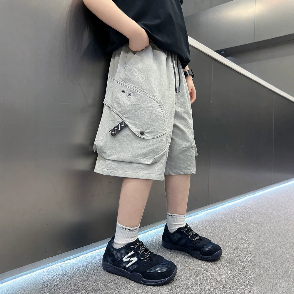 Cargo Shorts for Boys Five-Panel Pants Kids Mid to Large Size Trendy  Wear