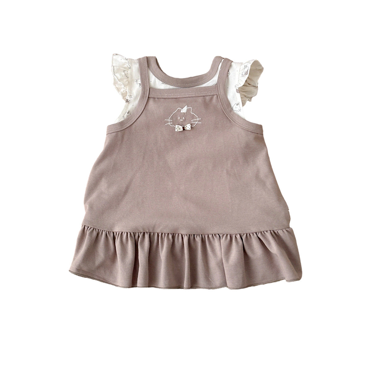 Baby Girl Overalls Dress Set, Lightweight and Stylish Sleeveless Two-Piece Outfit
