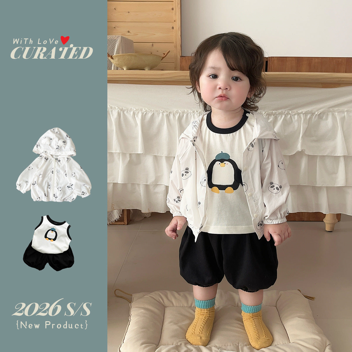 Outfit for Toddler Boys, Cool-Feel Vest T-Shirt and Shorts Set