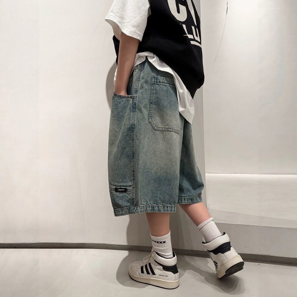 Denim Shorts for Boys Mid-Length Pants Trendy Cool