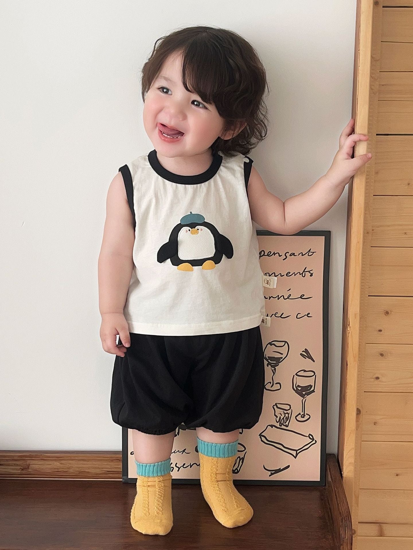 Outfit for Toddler Boys, Cool-Feel Vest T-Shirt and Shorts Set