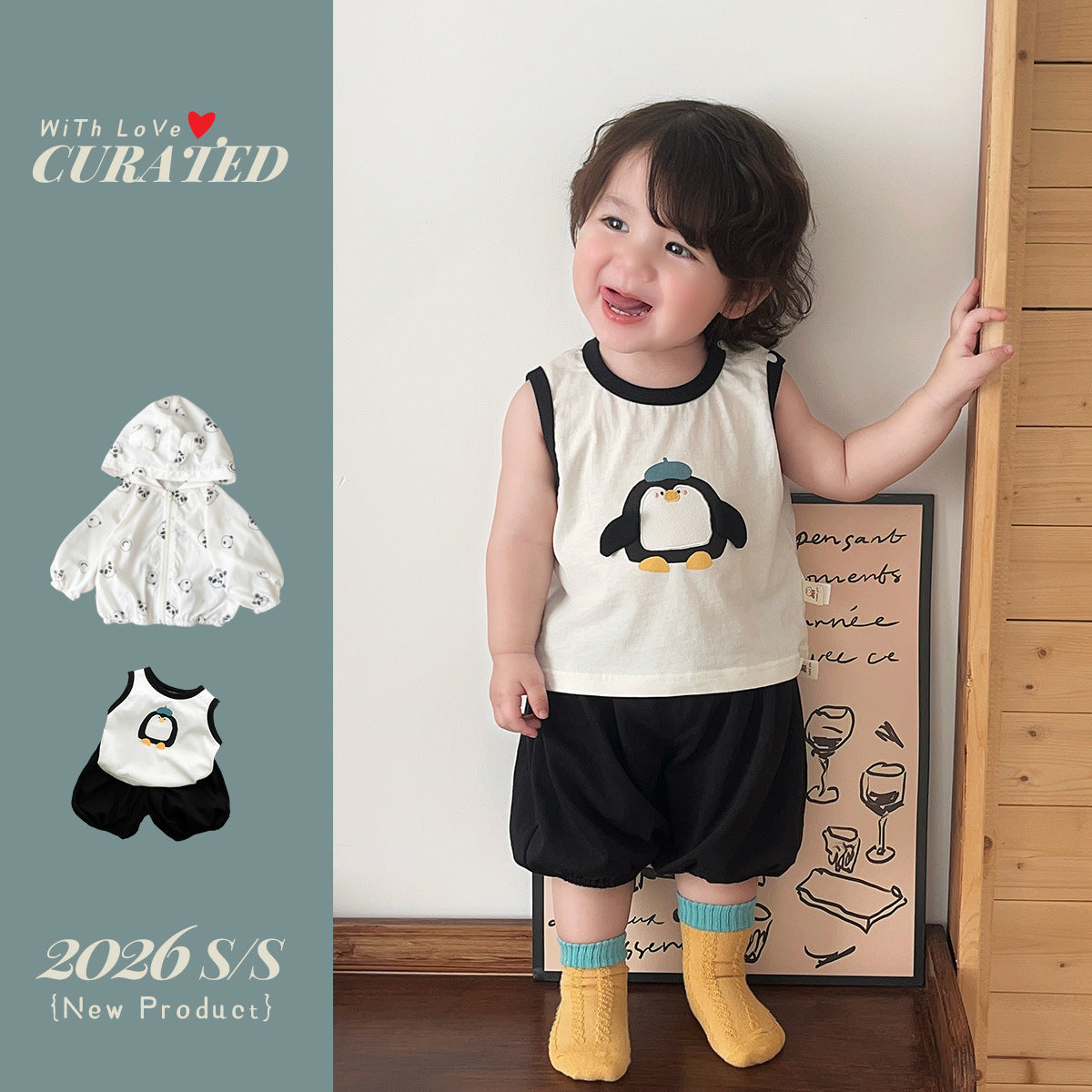 Outfit for Toddler Boys, Cool-Feel Vest T-Shirt and Shorts Set