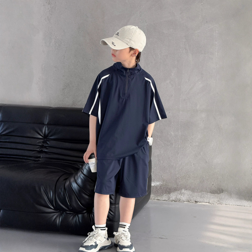 Boy's Outfit Set, Short Sleeve Two-Piece Set for Kids