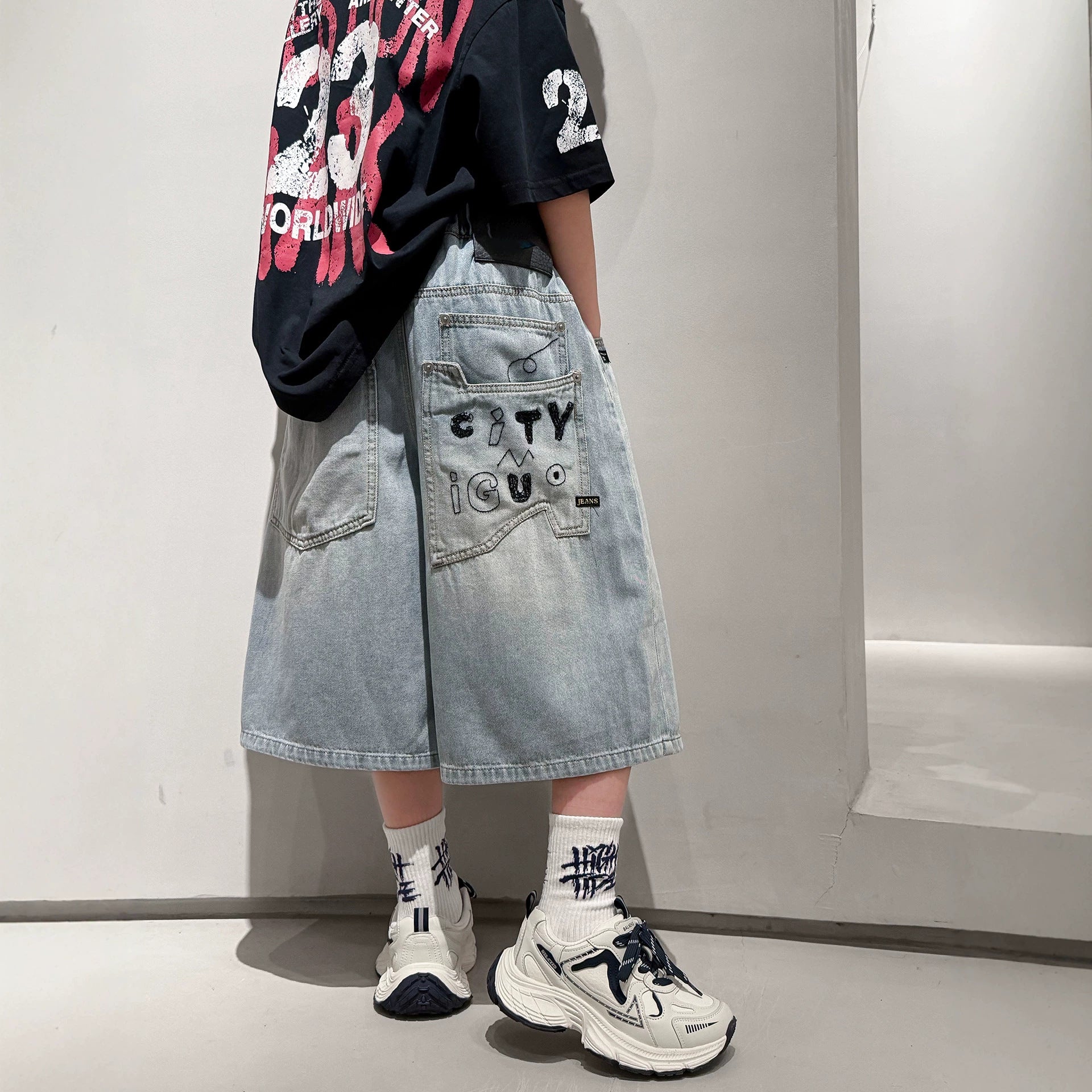 Casual Denim Shorts for Boys Mid-Length Pants