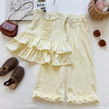 Girls' Ruffle Sleeveless Top Set Pants Two-Piece Set