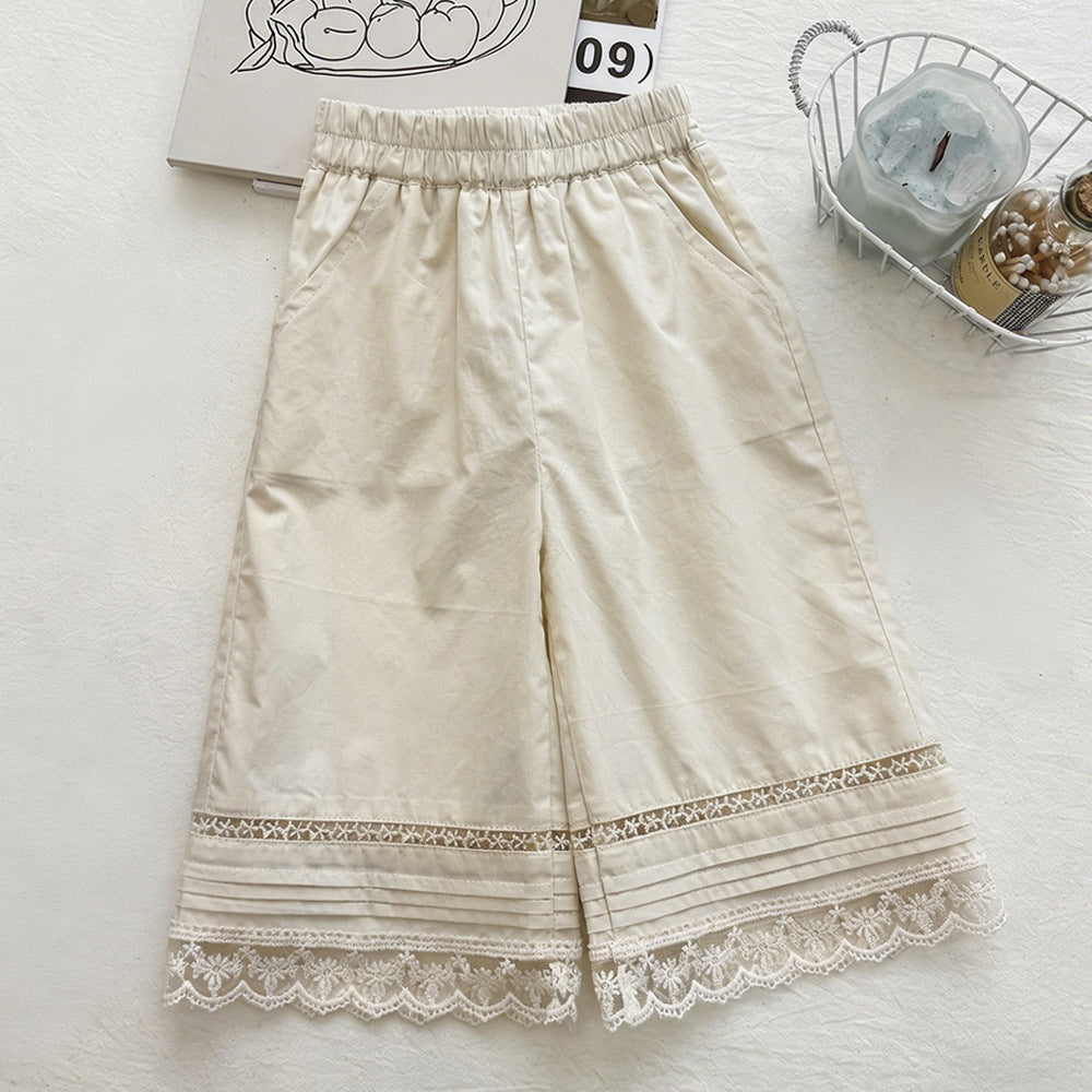 Floral Sleeveless Back Buttoned Doll Shirt Set for Girls