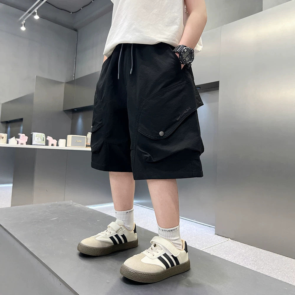 Cargo Shorts for Boys Five-Panel Pants Kids Mid to Large Size Trendy  Wear