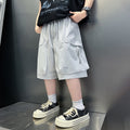 Casual Cargo Shorts for Boys Lightweight Mid-Length Pants Kids