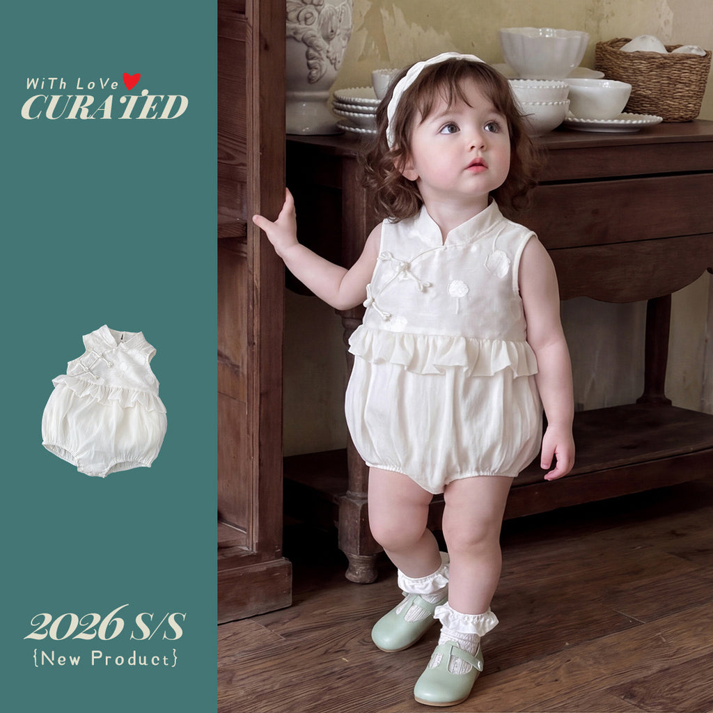 Sweet Embroidered Bodysuit, Baby Girl's 100-Day and First Birthday Outfit
