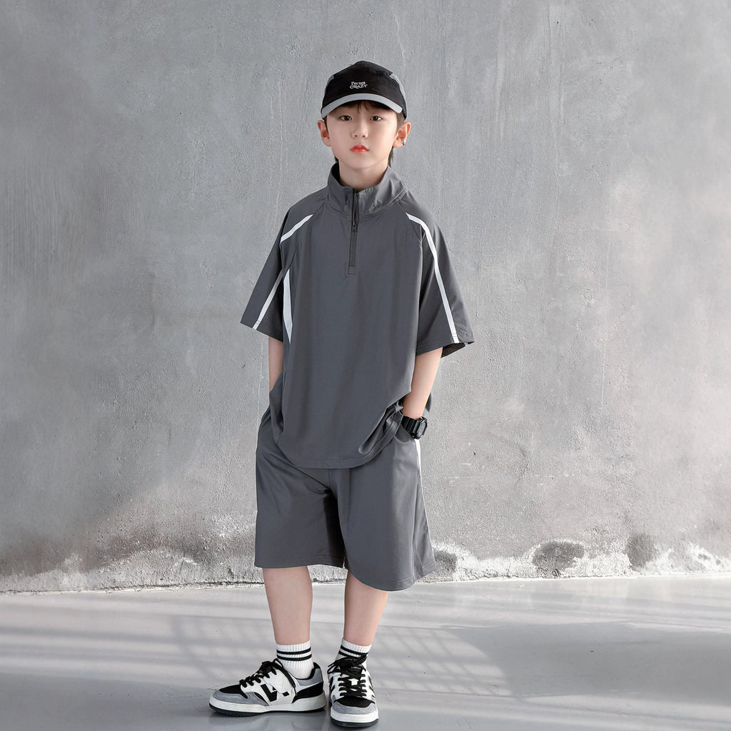 Boy's Outfit Set, Short Sleeve Two-Piece Set for Kids