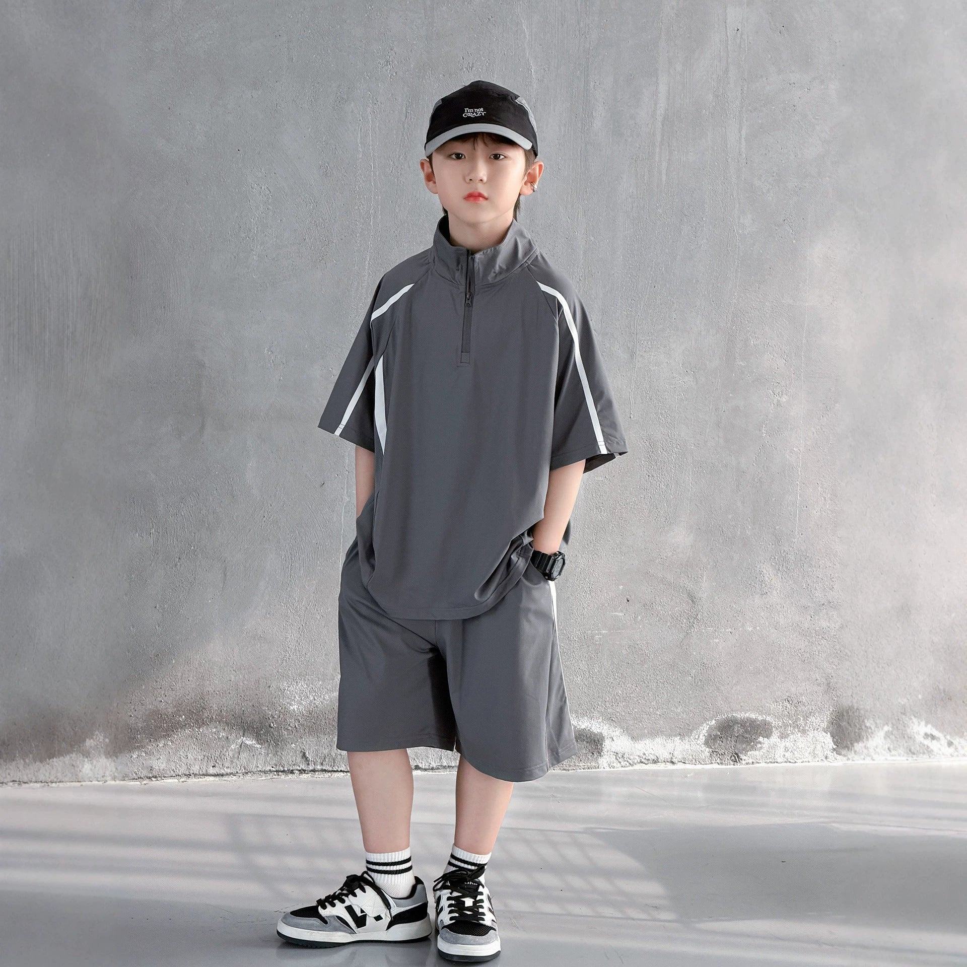 Boy's Outfit Set, Short Sleeve Two-Piece Set for Kids
