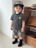Short Sleeve T-Shirt  Denim Shorts Set for Boys, Lightweight Summer Outfit, Two-Piece Children's Clothing